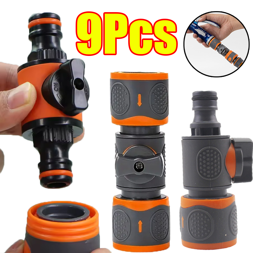 Smart Garden Hose Valve - 1-9Pcs Adaptor Sambungan Cepat Selang Taman,