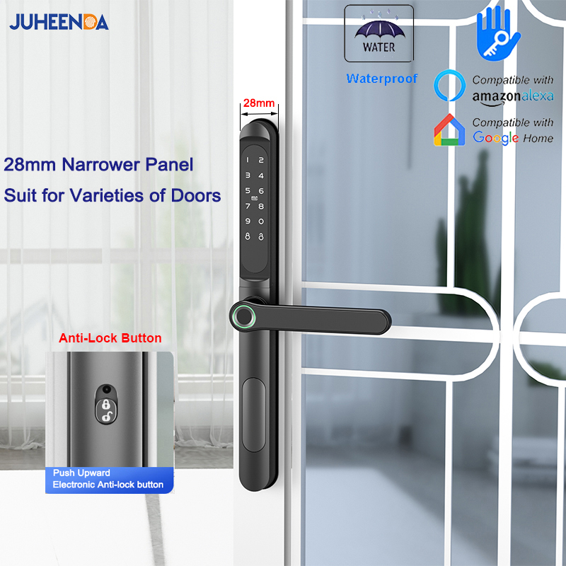 Smart Garden Gate Lock - TTLock App kunci pintu aluminium cerdas,