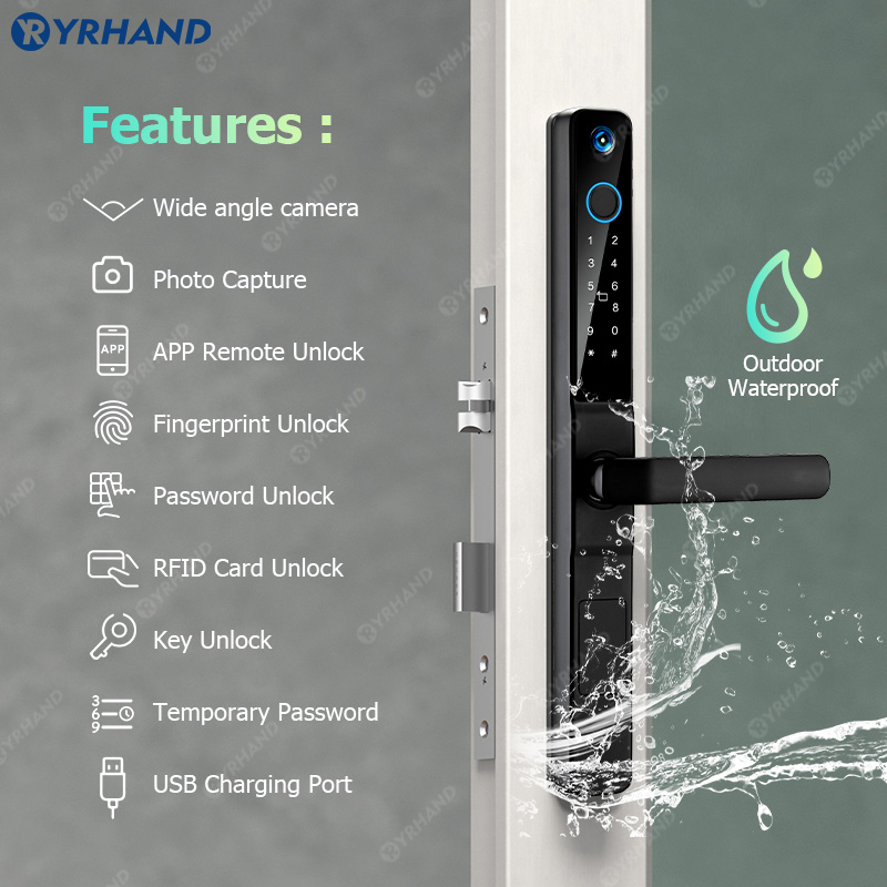YRHAND IP66 tanpa kunci mata k - Smart Garden Gate Lock ulasan dan harga