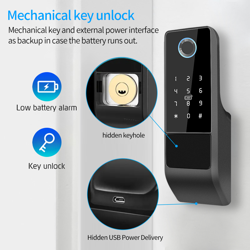 IP65 tahan air TTLock sidik ja - Smart Garden Gate Lock ulasan dan harga