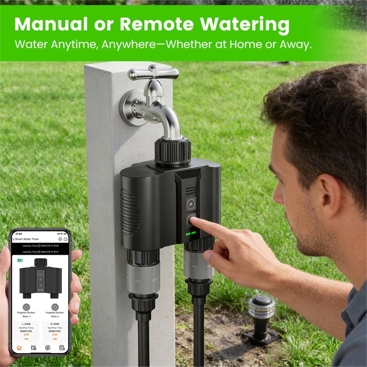 Y17A 1 Set Timer Air WiFi untu - Smart Garden Hose Valve ulasan dan harga