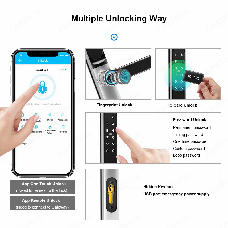 TTLock App kunci pintu alumini - Smart Garden Gate Lock ulasan dan harga